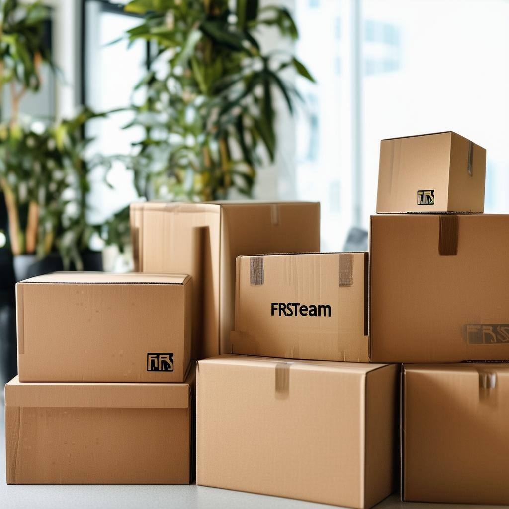 packed boxes with FRSTeam on it